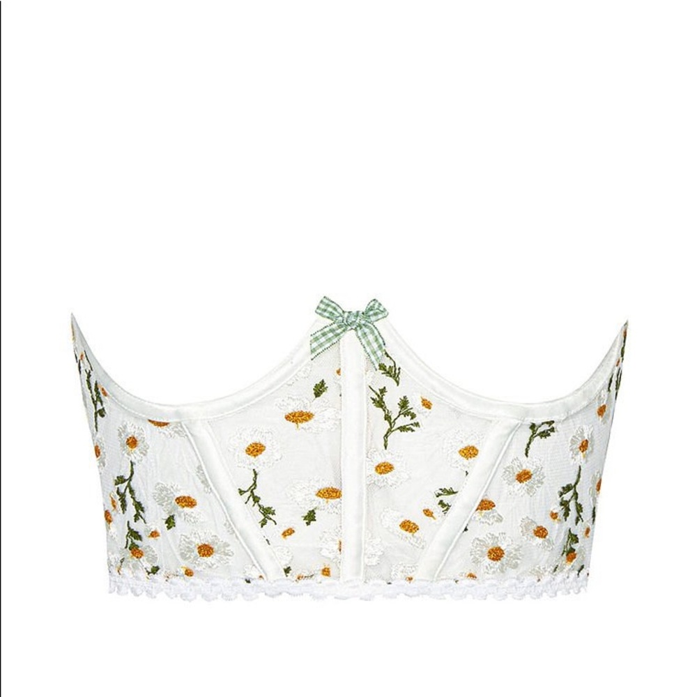 For Love And Lemons Tossed Daisy Corset Small Ivory White NEW - Picture 3 of 8